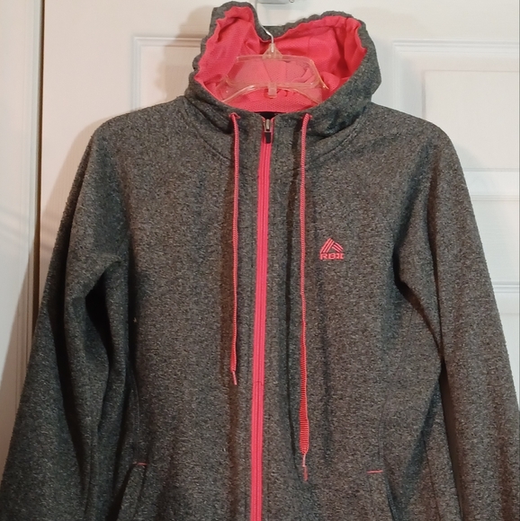 Women RBX Gray and Orange Hoodie Zip Drawstring Size Large - Picture 1 of 9